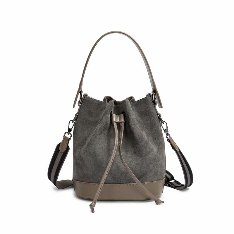 Suede Swirl Bucket Bag